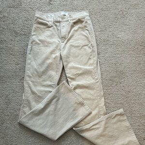 LOFT Cream Wide-Leg corduroy pants